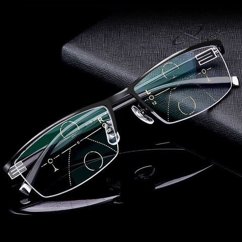 The New Anti-blue Light Reading Glasses Dual-focus Close Reading Glasses Men's Multi-focus Automatic Adjustment ► Photo 1/6