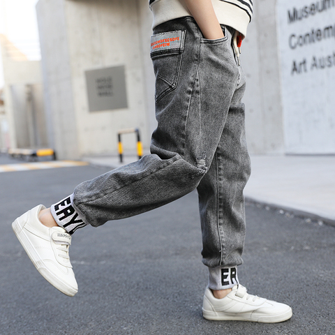 IENENS Boys Casual Jeans Trousers Autumn Denim Pants Kids Children Loose Pants Bottoms Clothing ► Photo 1/6