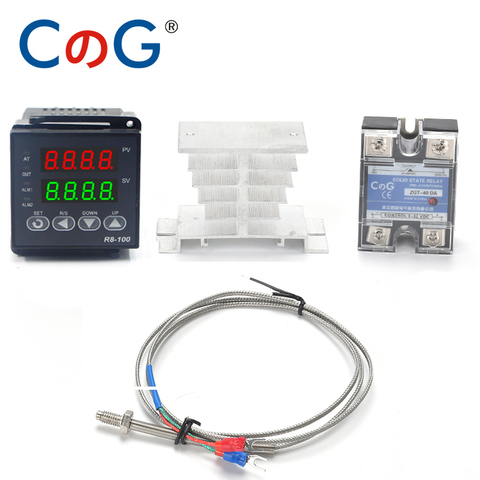 CG R8-100 Digital Temperature Controller Thermostat K Type SSR output  40DA SSR Relay  K/J Screw M6 1m Thermocouple Probe RKC ► Photo 1/6