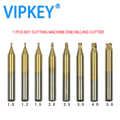 1pc 6mm Shank Titanium Coated Key Cutting Machine End Milling Cutter 1/1.5/2.0/2.5/3.0/4.0/5.0mm Vertical Key Machine ► Photo 1/6