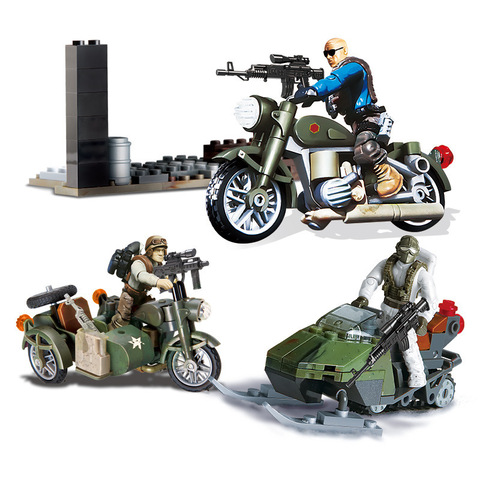 NEW Military Action Figures PUBG Soldiers Motorcycle Weapon Pack Gun Bunker Bricks Game Model Building Blocks Toys for Children ► Photo 1/5