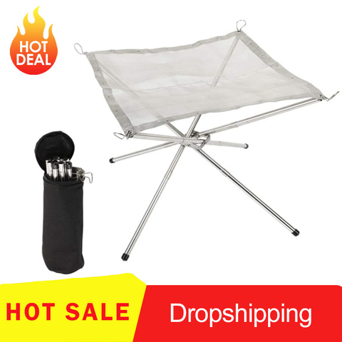 Disassemble Garden Backyard Heating Mesh Stainless Steel Outdoor Camping Campfire Fire Rack Foldable Mesh Fire Pit BBQ Tools Hot ► Photo 1/6