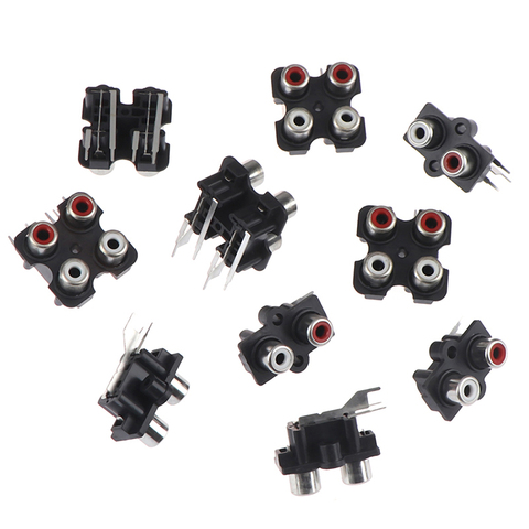 5Pcs 2/4 hole RCA Female Stereo audio Jack AV Audio input socket Connector ► Photo 1/6