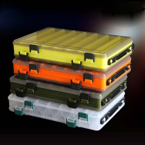 Fishing Box 14 compartments Fishing Accessories lure Hook Boxes Storage Double Sided High Strength Fishing Tackle Box  X145G ► Photo 1/6