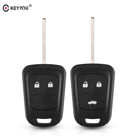 KEYYOU Replacement HU100 Blade 2/3 Button Auto Car Remote Key Shell Fob Case For Chevrolet AVEO Cruze For Opel Malibu Sonic Key ► Photo 1/6