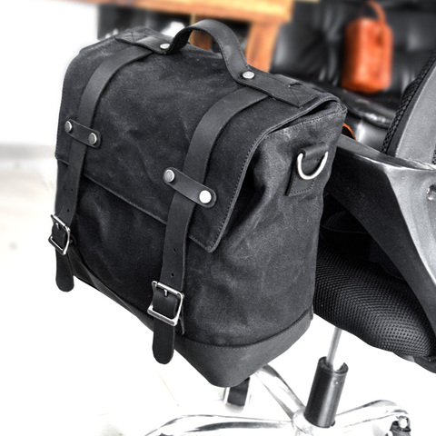 Vintage Motorcycle Bag Side Bag Side Box Side Bag Luggage Bag Tail Bag Paulin Shoulder Bag Camera Bag ► Photo 1/6