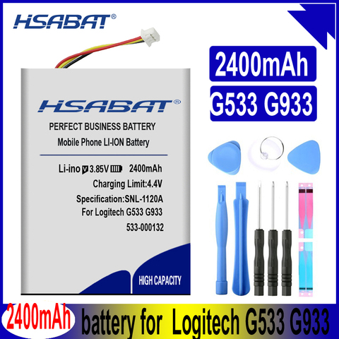 HSABAT 2400mAh 533-000132 Battery for Logitech G533 G933 Headset Batteries ► Photo 1/6