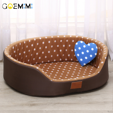 dog bed House sofa Kennel Soft Fleece Pet Dog Cat Warm Dot Pattern Top Quality dog beds mats cama para cachorro Bed For Cats ► Photo 1/6