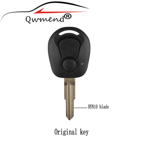 QWMEND Car Remote key Shell For Ssangyong Actyon Kyron Rexton 2Buttons Original key Fob Case HYN10 Blade Smart Car Key Case ► Photo 1/6