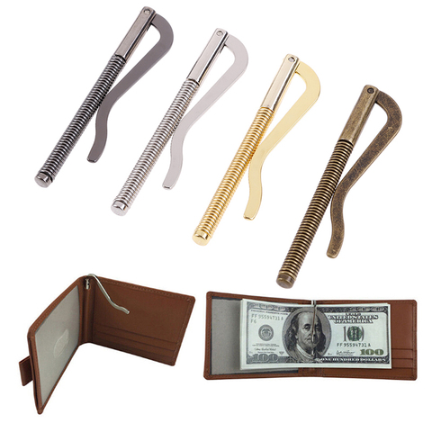 1Pc New Metal Bifold Money Clip Bar Wallet Replace Parts Spring Clamp Cash Holder ► Photo 1/6