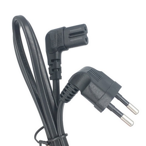 1M 90 Degree Schuko CEE7/16 Europe 2pin Male to Right Angled IEC 320 C7 Power Supply Cord Cable ► Photo 1/3