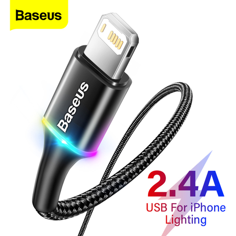 Baseus Lighting USB Cable For iPhone 12 11 Pro Max X XR XS 8 7 6 6s iPad Fast Charging Mobile Phone Charger Cable Data Cord Wire ► Photo 1/6
