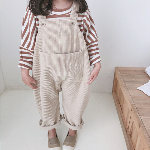 2022 New Children Toddler Boys Kids Solid Overalls Suspender Trousers Casual Corduroy Baby Bib Pants Solid Outwear 9M-5T ► Photo 1/1