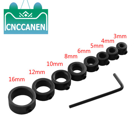 9pcs/set 3-16mm Limit Ring Drill Woodworking Drill Clamp Positioning Ring Locator Drill Bit Depth Stop Collars Ring Positioner ► Photo 1/6