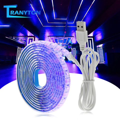 UV LED Strip Light 5V DC 2835 0.5M 1M 2M Waterproof  Purple Ribbon Ultraviolet USB Rope Tape for DJ Fluorescence ► Photo 1/6