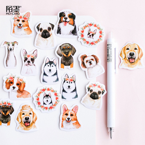 45 Pcs/lot Cute Dog Animal Sticker Decoration DIY Scrapbooking Sticker Stationery Kawaii Diary Label Sticker ► Photo 1/5