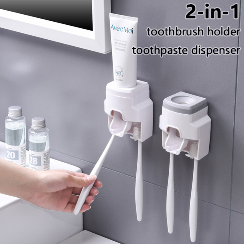 Automatic Toothpaste Dispenser Wall Mounted Holder Squeezer Bathroom Toilet Home 