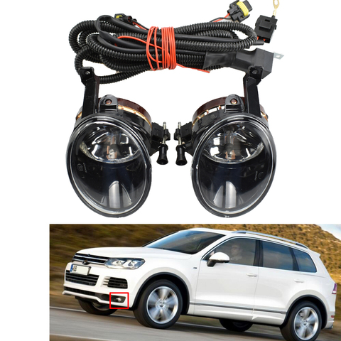 2pcs Car Fog Light For VW Touareg 2011 2012 2013 2014 2015 Car-styling Front Bumper Halogen Car Fog Light Fog Lamp ► Photo 1/6