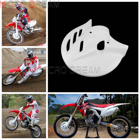 White Motocross Enduro Front Brake Disc Guard Protector Cover For Honda CRF 250R 450R 2013-2017 CRF 250 450 R CRF250R CRF450R ► Photo 1/6