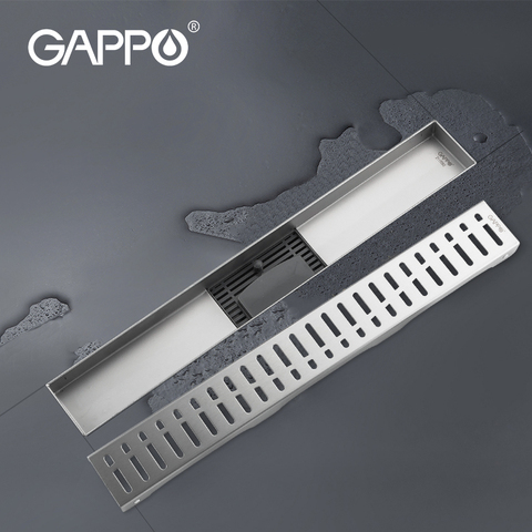 GAPPO Anti-odor Drains Recgangle Linear Waste Drainer Bathroom Floor Drain Cover Stopper Bathroom Shower Drain Hair Catcher ► Photo 1/6