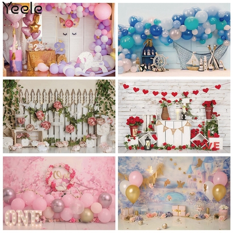 Yeele Photocall Unicorn Balloon Birthday Backdrops Baby Shower Photos For Photography Background  Photographic Studio Shoot Prop ► Photo 1/6