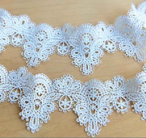 1Yards Embroidery Ribbon Lace Trim Applique Lace Sewing 6cm Black White Lace Fabric For Wedding Dresses telas de encaje LE26 ► Photo 1/3