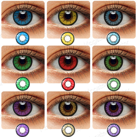 VIVIDEYE 2pcs/Pair Colored Contact Lenses Halloween For Eyes Colored  Contacts non Prescription with Red Blue Gray Color Cosmetic Contact lenses   - AliExpress