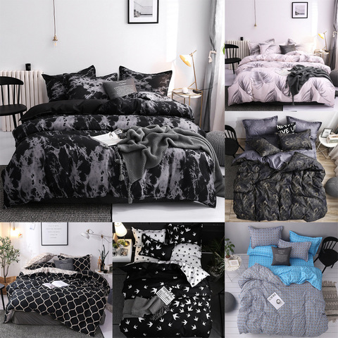 Printed Marble Bedding Set White Black Duvet Cover King Queen Size Quilt Cover Brief Comforter Cover 3Pcs ► Photo 1/5