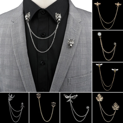 Brooch Pin Men Suit Accessories  Pin Brooch Collar Shirt Men