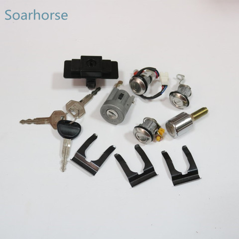 Soarhorse car Ignition+Glove box+Spare tire+Door Lock Cylinder & Key Set for Mitsubishi Pajero montero MK2 2nd V32 4G54 ► Photo 1/3