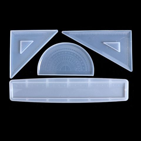 4 Shapes Silicone Resin Ruler Molds Straignt Square Triangular Rulers Protractor T4MD ► Photo 1/6