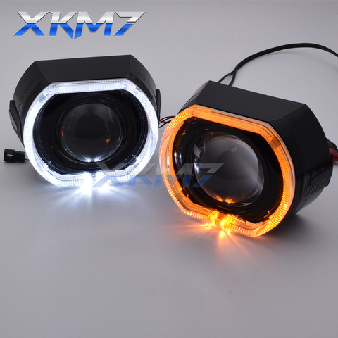 Automotive Lenses Angel Eyes Running Lights For Cars 2.5/3.0 inch Bi-xenon Projector Square Turn Signal Halo Headlight Accessory ► Photo 1/6