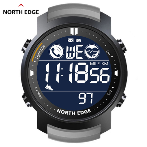 NORTH EDGE Men's Digital Watch Military Waterproof 50M Running Sports Pedometer Stopwatch Watch Heart Rate Wristband Android IOS ► Photo 1/6