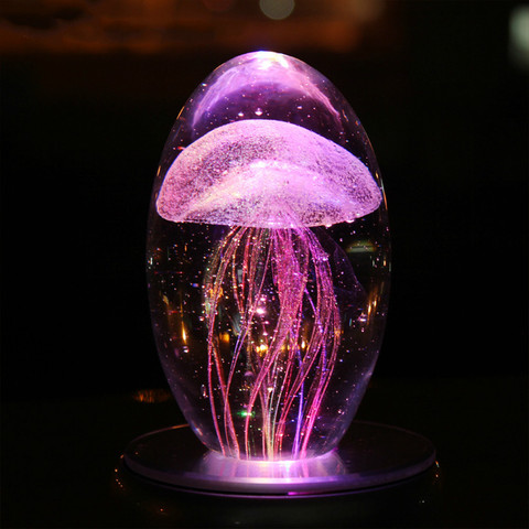 Newest Creative Gifts Jellyfish Model 3D LED Multicolor Lighting Lamp Crystal Table Lamp For Holiday Room Decoration Night Light ► Photo 1/2