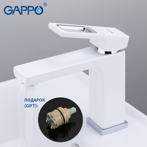 GAPPO basin faucets basin mixer sink faucet bathroom water mixer white brass faucets water faucet deck mount torneira ► Photo 1/6