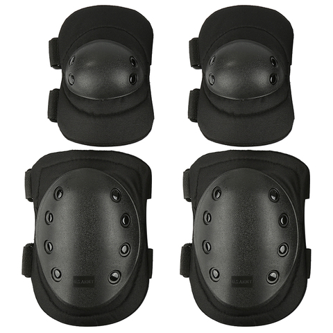 Professional Adjustable Knee & Elbow Pad 4 Pcs Sports Military Knee Elbow Protector Adult Tactical Hunting Combat Protective Set ► Photo 1/6