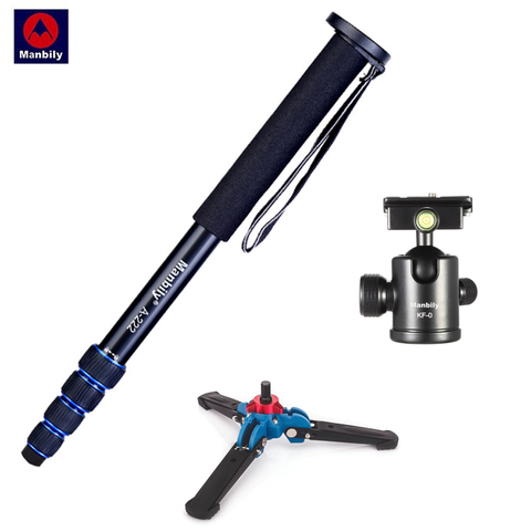 Manbily A-222 Aluminum Photography Stand Digital SLR Camera Monopod Additional Base & Ball Head mini high quality  camera tripod ► Photo 1/6