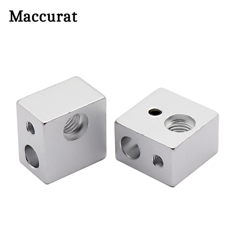 3d printer Parts MK10 Heater Block M7 Thread for Makerbot 2 Generation Extruder Hotend Aluminum 19.5*19.5*12.8mm for 3D Printer ► Photo 1/6