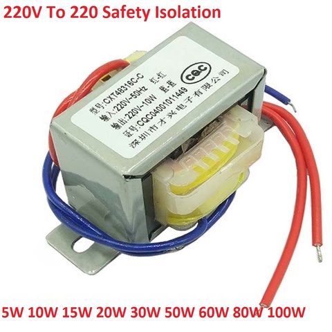 5W 10W 15W 20W 30W 50W 60W 80W 100W Isolation/Power Transformer Input AC 220V~50HZ Output AC 220V 1:1 Safety Isolation ► Photo 1/3