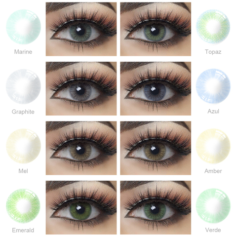 2pcs/pair Color Contact Lenses Natural Bright Cosmetic Eye Contacts Lens  With Colored Contact Lenses For Eyes Gray Blue Yearly - Color Contact Lenses  - AliExpress