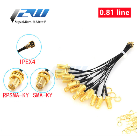 5-piece SMA / RP-SMA female to MHF4 IPEX IPX RF plug Pigtail cable for Mini 0.81mm PCI card intel WIFI Board 10cm 15cm 20cm 30cm ► Photo 1/6