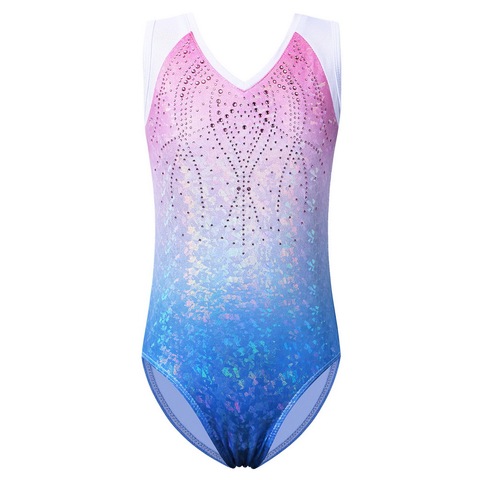 BAOHULU Gymnastics Leotards for Girls Dance Ballet Unitard Sparkle Rhinestone Athletic Outfits Teens Kids Practice Bodysuit ► Photo 1/6