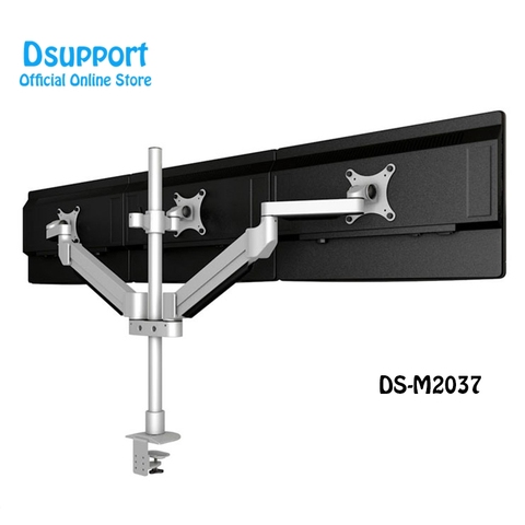 Desktop Triple Monitor Holder Support Aluminum Full Motion Triple Monitor Arm Loading 16kgs with 70cm Stand Pole M2037 ► Photo 1/6