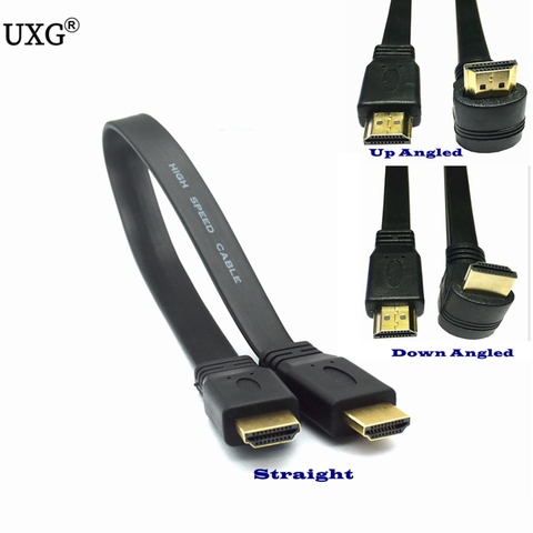 90 Degree Up Angle & Down Angled HDMI-compatible Type A Male Flat Short Cable Extension Cables 30cm 50cm 150cm 5ft 1ft 1.4v ► Photo 1/6