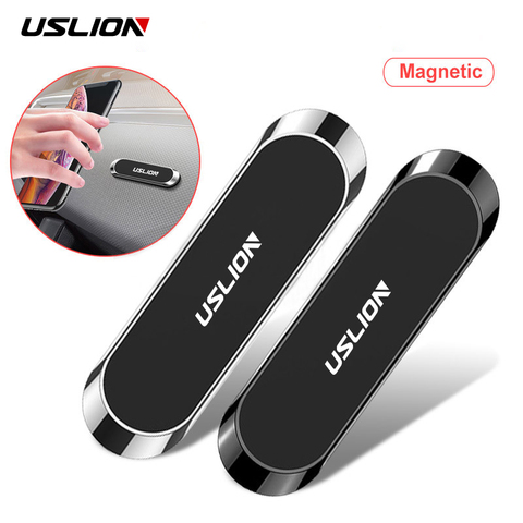 USLION Magnetic Car Phone Holder Strip Paste Stand For iPhone 12 Samsung Xiaomi Universal Wall Magnet GPS Car Mount Dashboard ► Photo 1/6