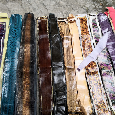 DIY 20 colors Natural Snakeskin Leather Fabric with handicraft Leather tools Rare Skin 75x13cm-170X15cm ► Photo 1/5