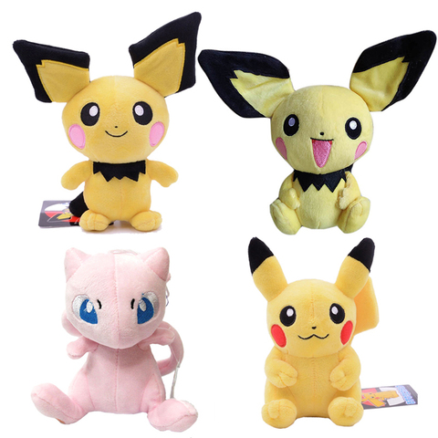 20cm Pikachues Mew Pichu pokemoned plush toys Anime peripheral stuffed doll kawaii gift for children Helloween Christmas present ► Photo 1/6