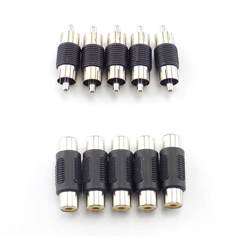 2/10X Dual RCA Male to male female to female Audio Connector Adapter Plug video Coupler AV cable for CCTV camera ► Photo 1/1