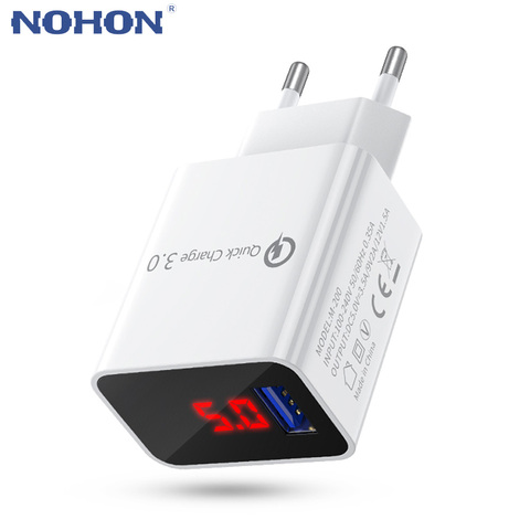 QC 3.0 Fast Charging USB Charger For iPhone 12 11 Pro 6 7 8 Plus Samsung A51 Xiaomi mi 9 10 Huawei Mobile Phone Wall Adapter LED ► Photo 1/6