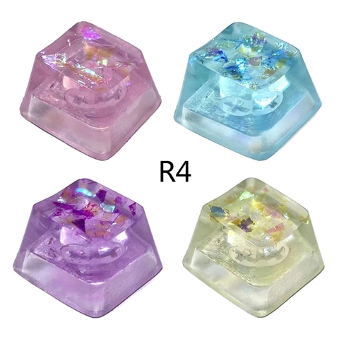 Handmade Customized OEM R4 Profile Resin Keycap for Cherry MX Switches Mechanical Keyboard RGB Translucent Resin Keycap 1Pc  ► Photo 1/6